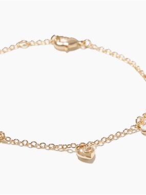 Coach Gold Heart Charm Chain Bracelet